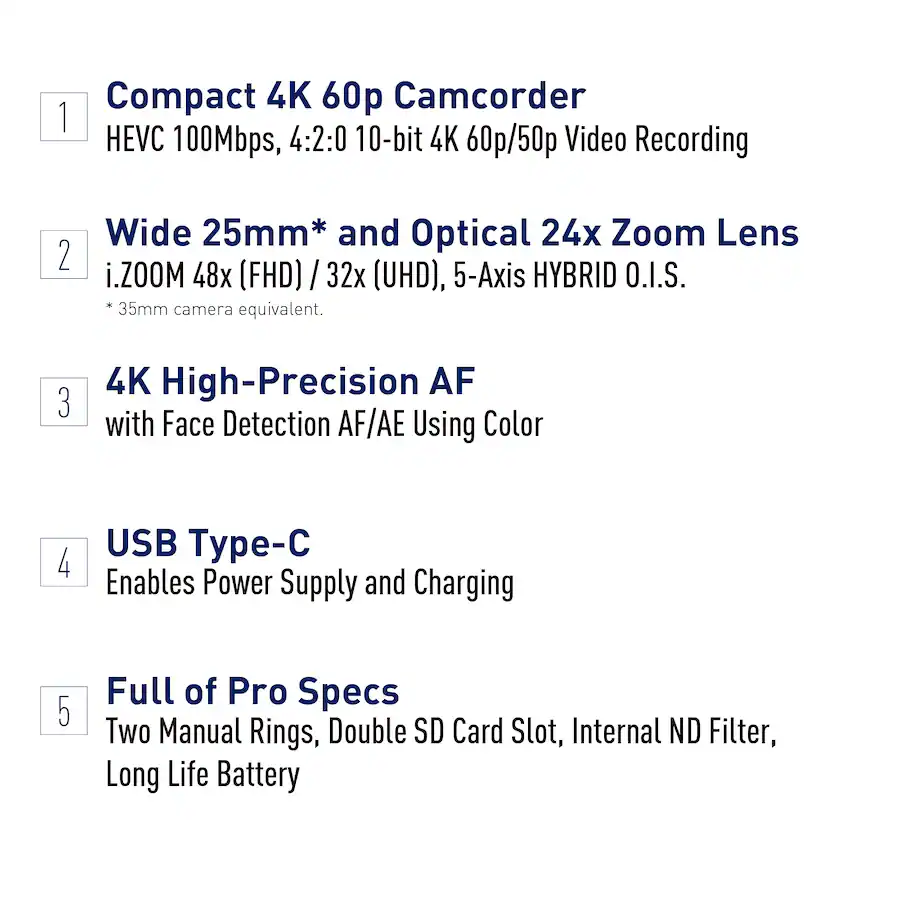 60p Filter Panasonic HC X1200 4K Camcorder with 24X Optical Zoom Black HC-X1200 ...