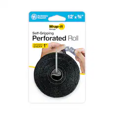 No Scissors Required! 12' X 3/4" Wrap-It Storage Self-Gripping Perforated Roll Perforated EVERY 1"