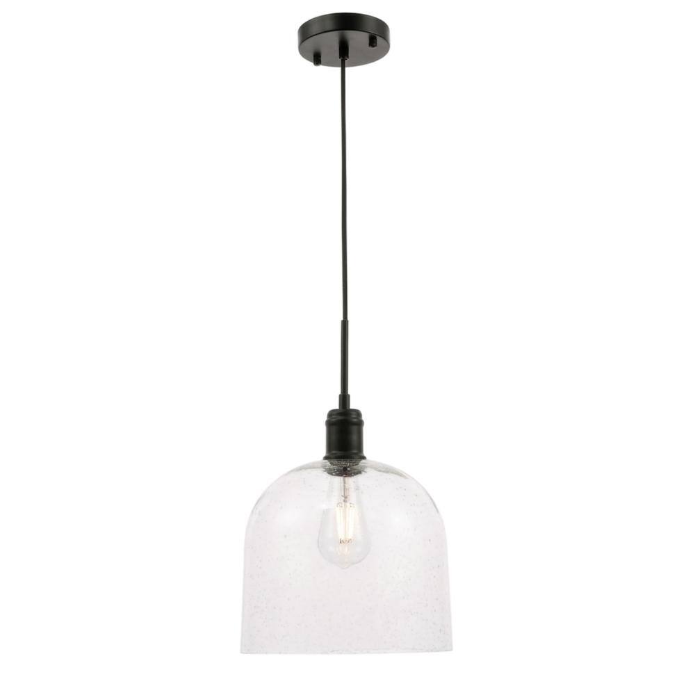 Living District - Gabe 1 light pendant - Black And Clear Seeded Glass price history on PriceWatchPro