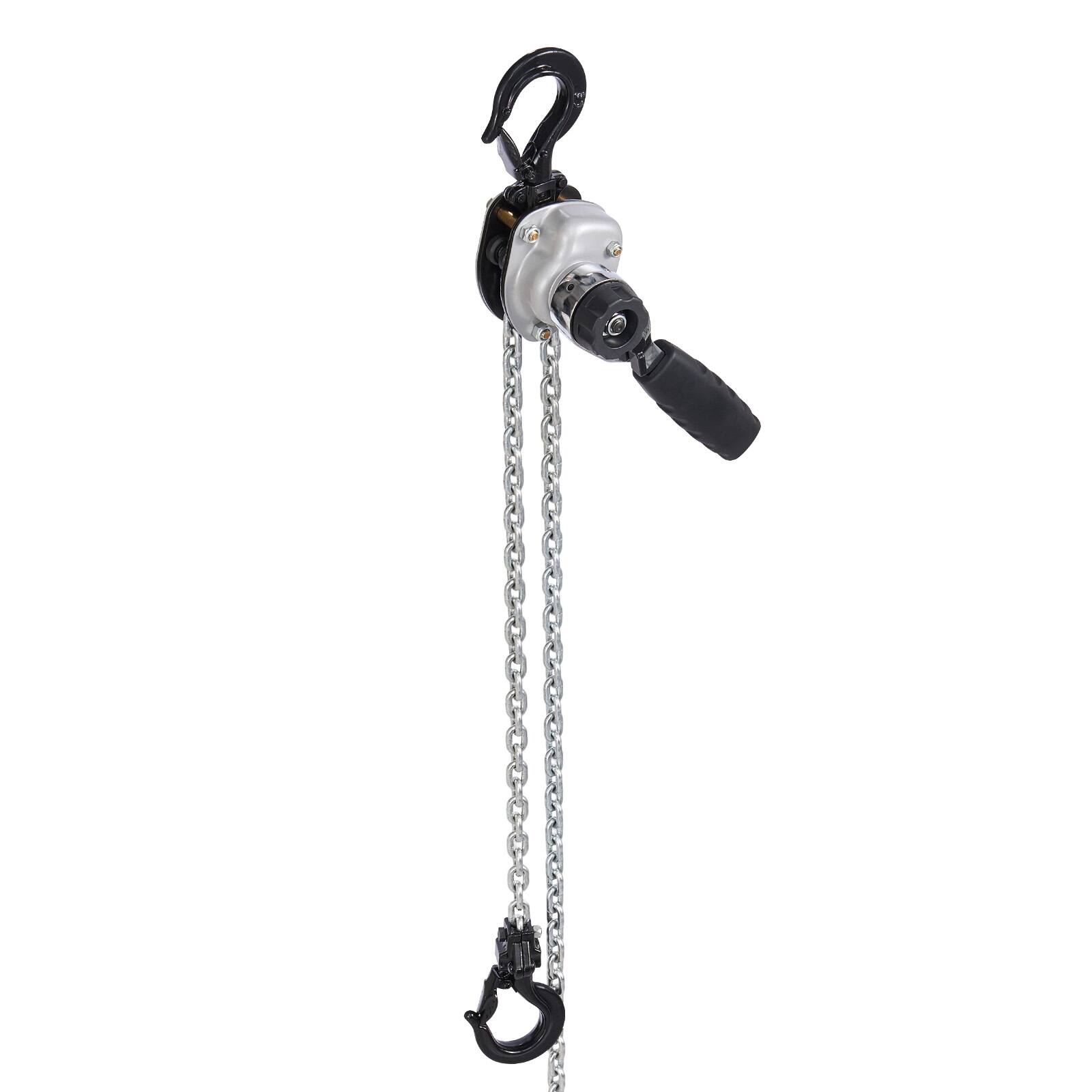 Alt View 5. VEVOR - Manual Lever Chain Hoist, 1/2T 1100LBS Capacity Come Along, 20FT Lift G80 Alloy Steel Chain With Dual Pawl Brake - Sliver and Black.