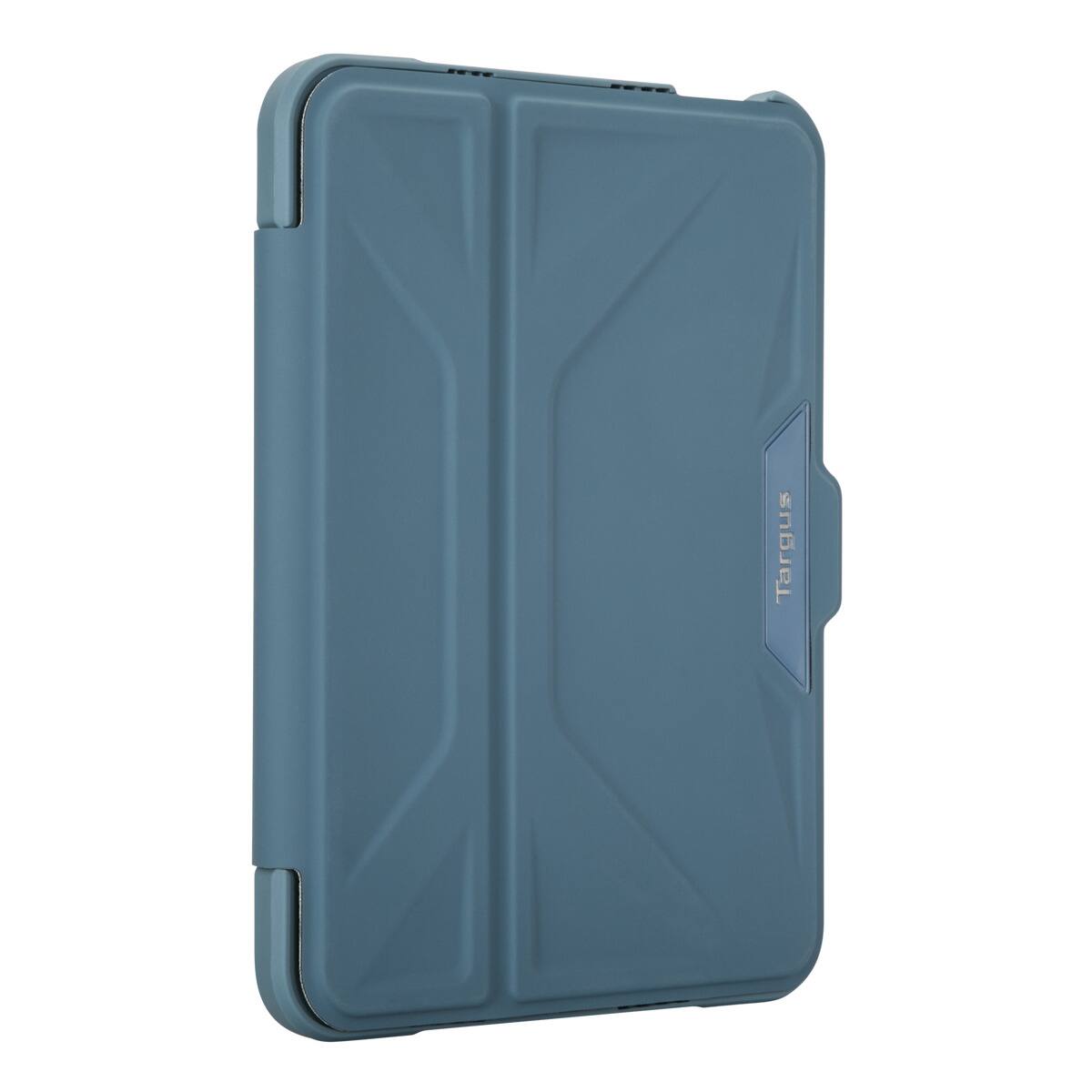 Angle. Targus - Pro-Tek Antimicrobial Case for Apple iPad mini (A17 Pro) and Apple iPad mini (6th generation 2021) - China Blue.