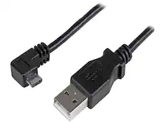 Front. StarTech.com - StarTech.com 1m 3 ft Right Angle Micro-USB Charge-and-Sync Cable M/M - USB 2.0 A to Micro-USB - 28/24 AWG.