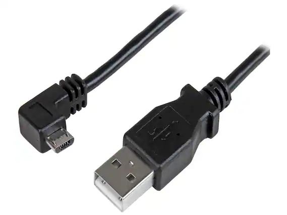 Front. StarTech.com - StarTech.com 1m 3 ft Right Angle Micro-USB Charge-and-Sync Cable M/M - USB 2.0 A to Micro-USB - 28/24 AWG.