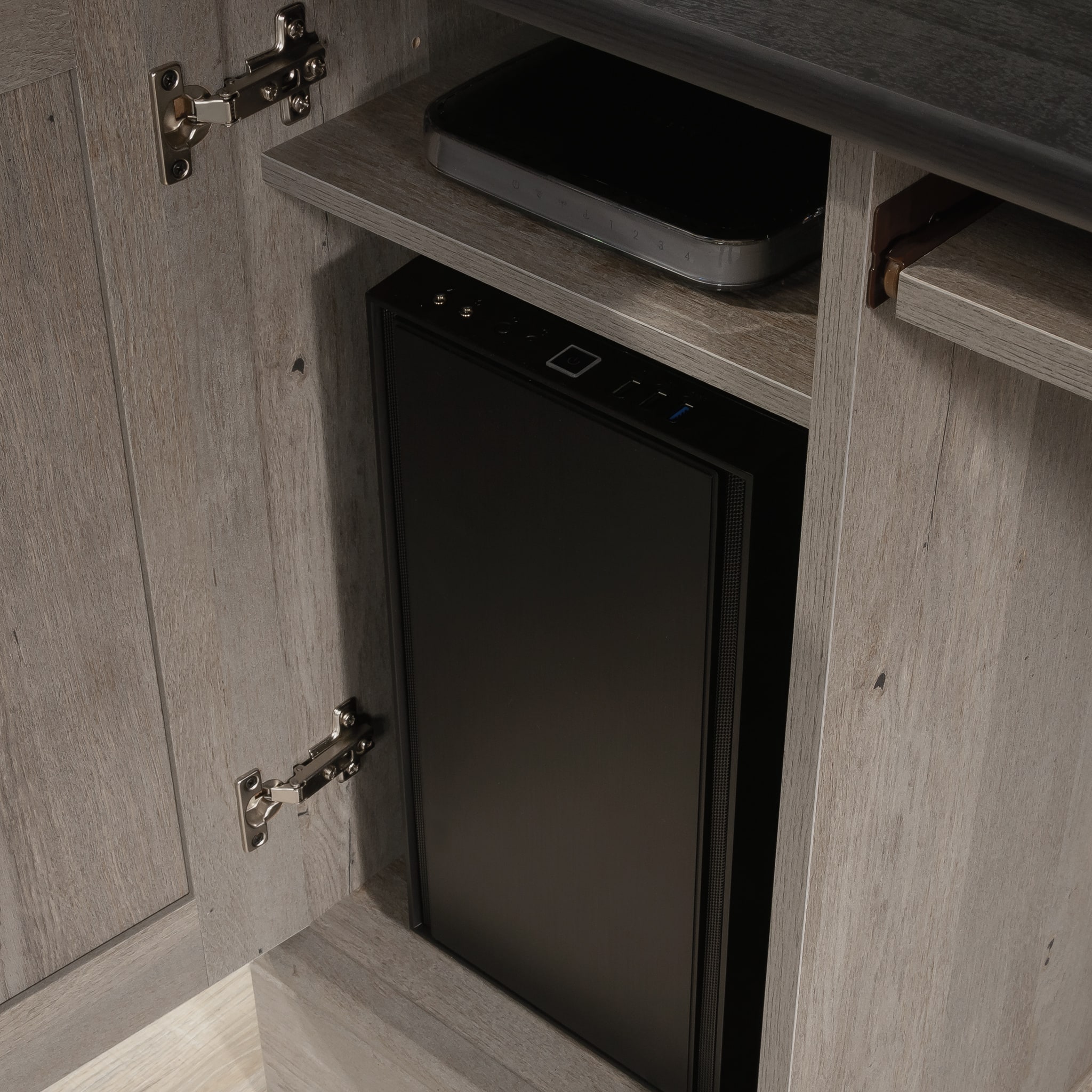 Alt View 12. Sauder - Computer Desk Mo W/ Ro - Mystic Oak.