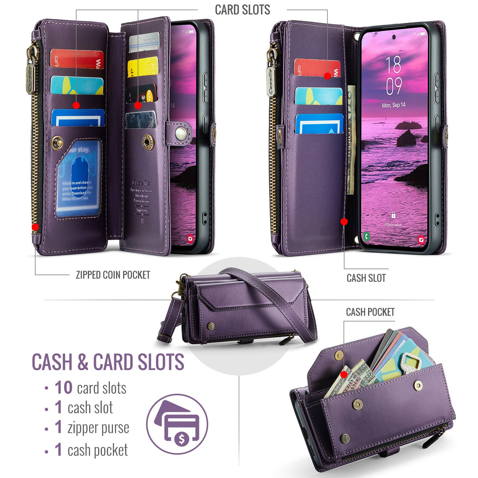 CARD SLOTS GIFT Wa S LarD w. 18 09 Mon. Sep 14 I 1 - an chan sam bultore Deentond FTES Sha : ZIPPED COIN POCKET CASH SLOT CASH POCKET CASH & CARD SLOTS 10 card slots 1 cash slot 1 zipper purse $ 1 cash pocket