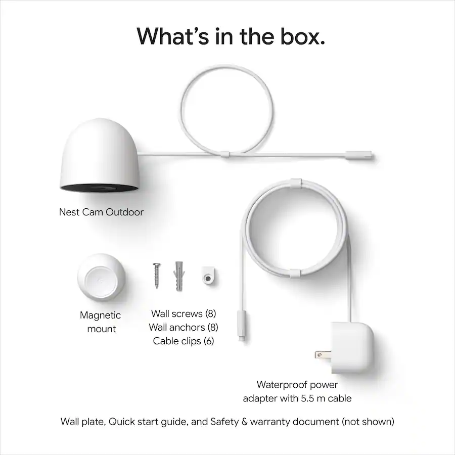 Google Nest Cam Outdoor (wired, 2nd gen) 2K Video and Gemini