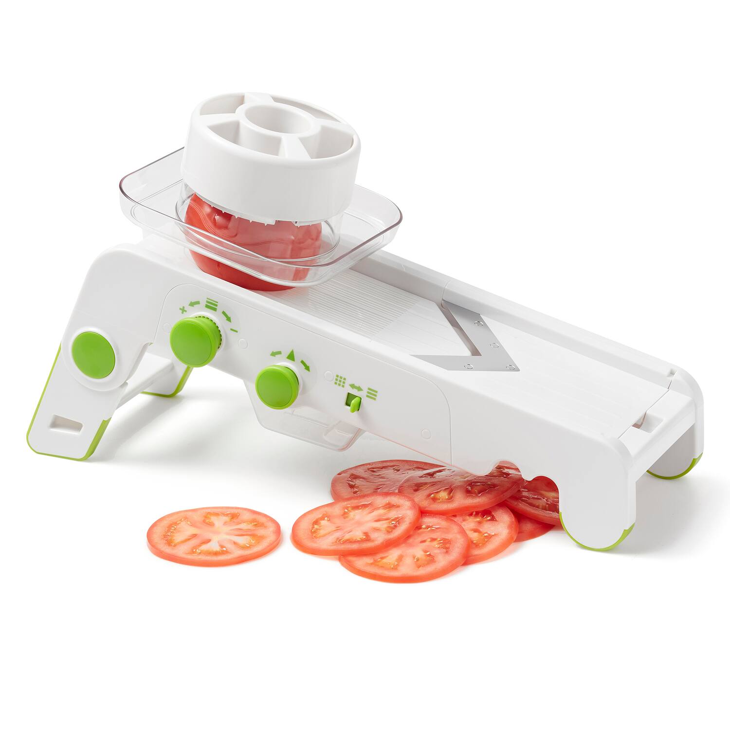 Alt View 5. Starfrit - Cubing Pro Mandoline Slicer with Storage Box - White/Green.
