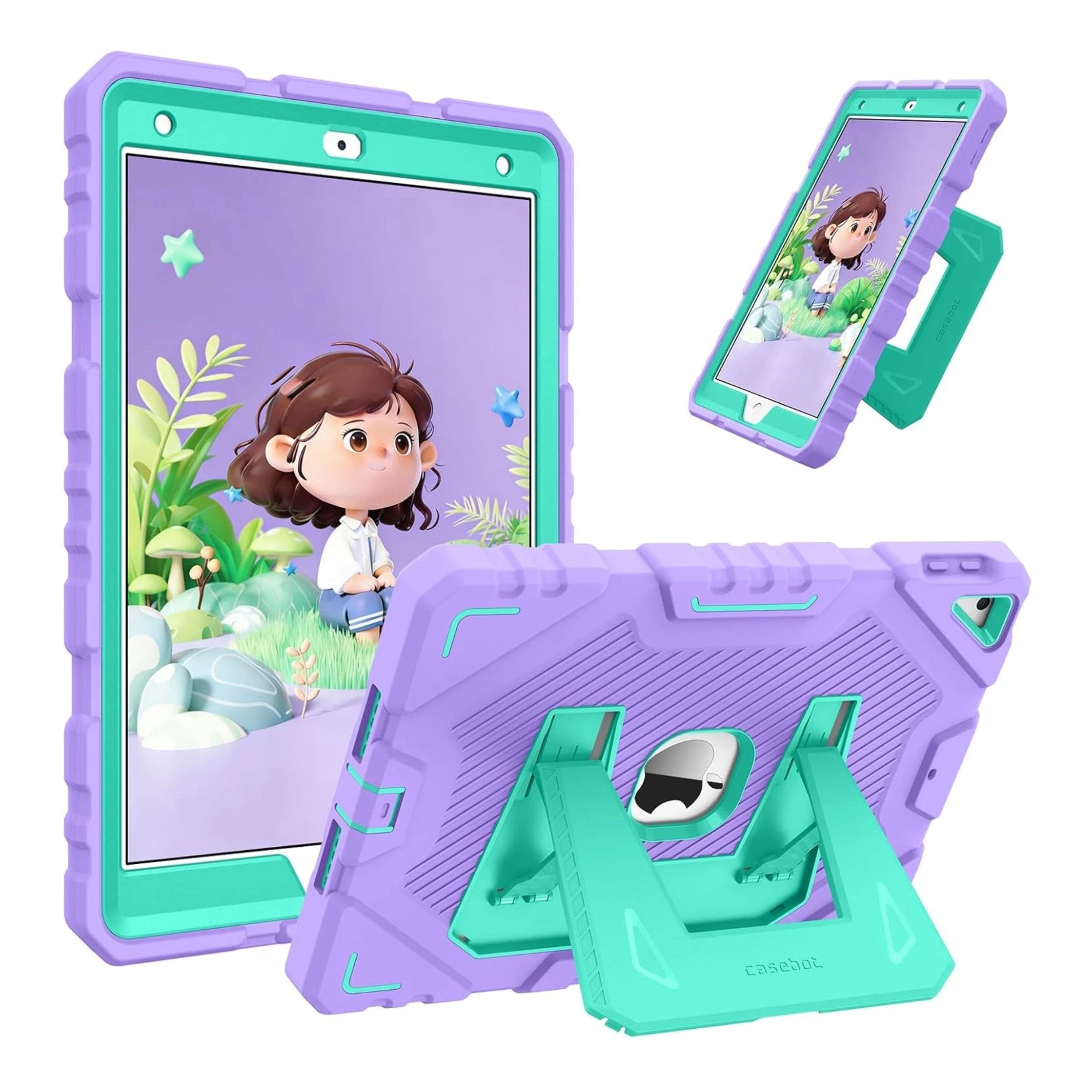 Kitcheniva - Full-Body Shockproof Case For iPad 9th 8th 7th Gen 10.2" - Purple/Green