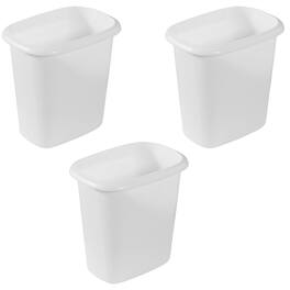 RubberMaid - 6 Quart Bedroom, Bathroom, and Office Wastebasket Trash Can (3 Pack) - White