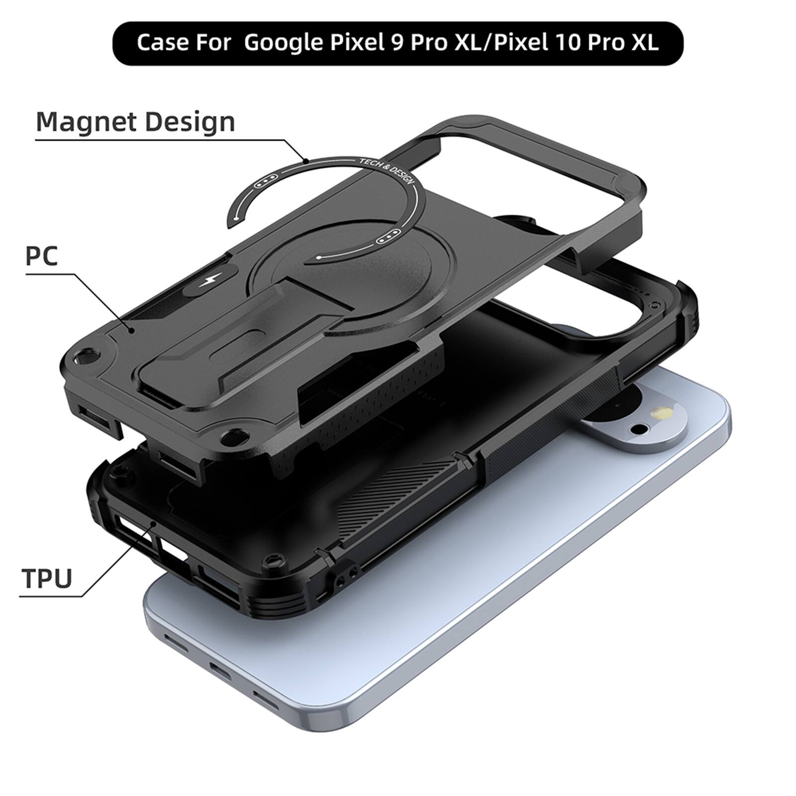 Case For Google Pixel 9 Pro XL/Pixel 10 Pro XL

Magnet Design

PC

TPU