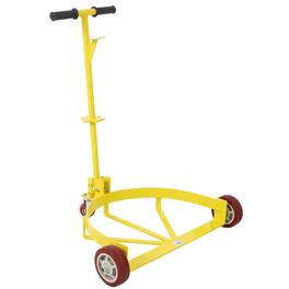 Ropilly - 55 Gallon Drum Dolly Low Profile Steel Drum Caddy with Handle, 1200 lb Capacity Drum Cart - Yellow