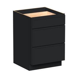 Boyel Living - 24-in W x 34.5-in H x 24-in D Shaker RTA Kitchen 3-Drawer Base Cabinet with Soft-Close Drawers - Black