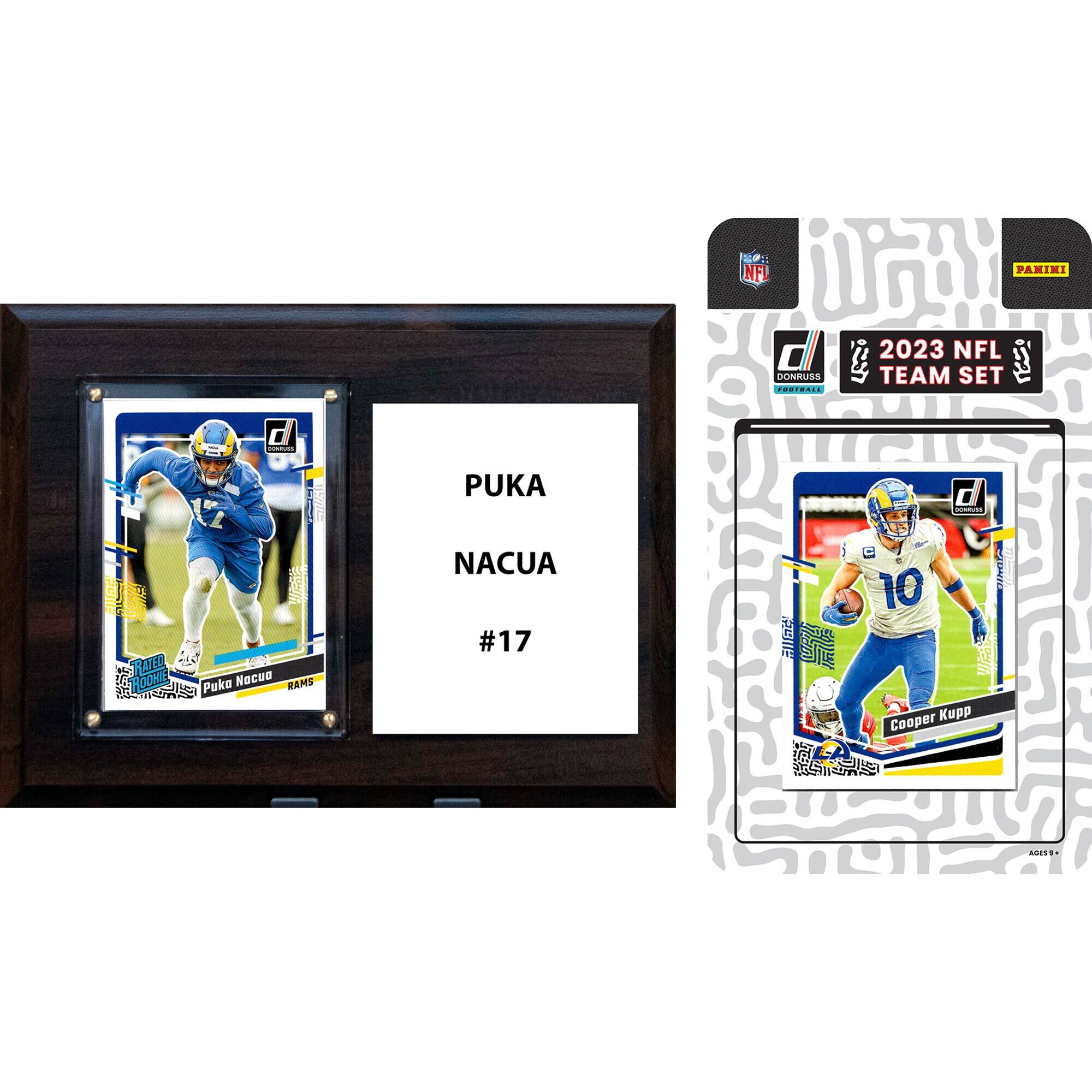 200P: NFI PANINI DONRUSS CoCiCA.E 2023 NFL TEAM SET n 0 PUKA -. 0 s : TEEL RAVE F 12 15 FOLOE Puka Nacua RAMS mer NACUA #17 a 10 Cooper Kupp
