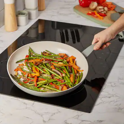 Front. BergHOFF - BergHOFF Balance Nonstick Ceramic Frying Pan 12.5", Recycled Aluminum, Moonmist - Moonmist.