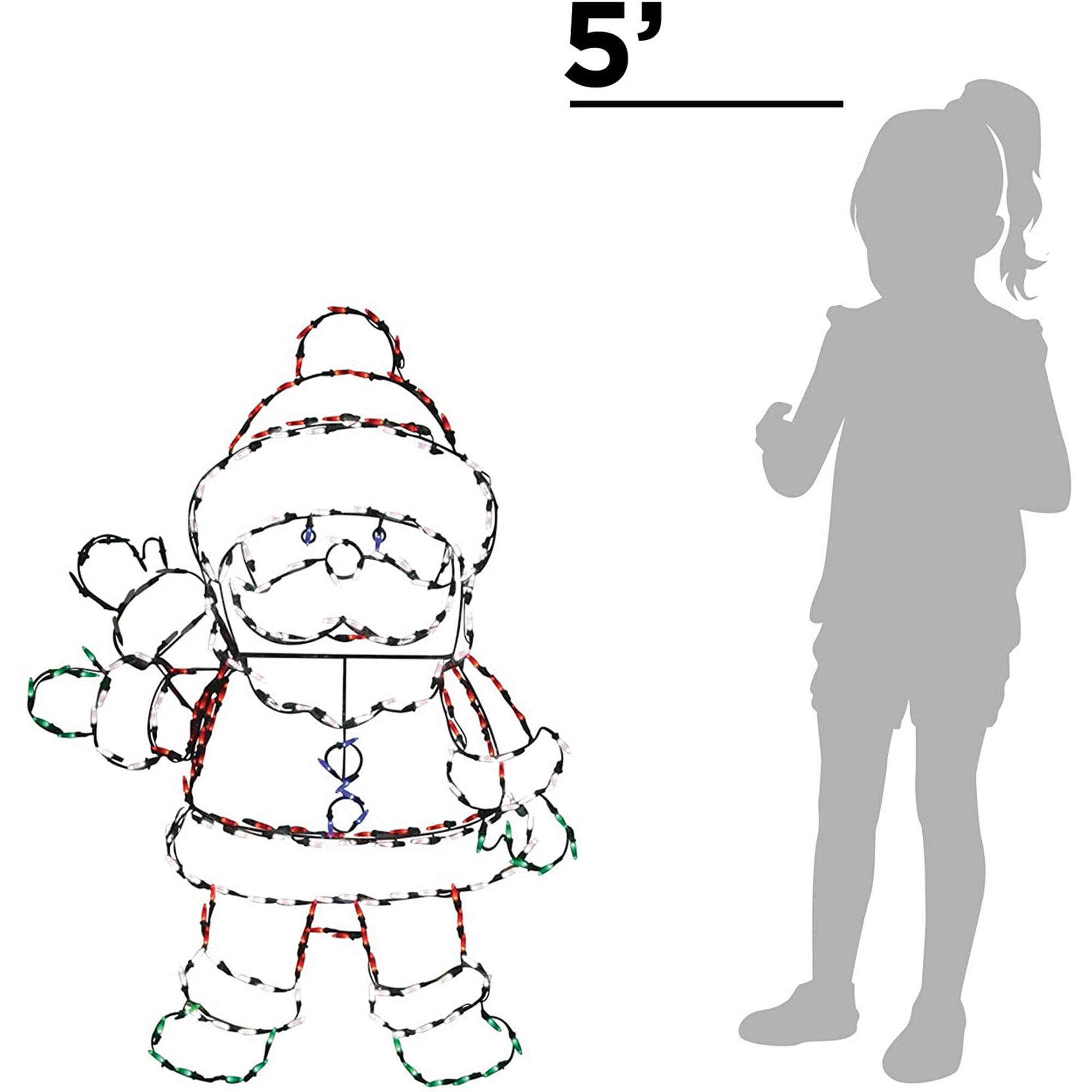 Alt View 2. ProductWorks - ProductWorks 48" Pro-Line LED Animation Waving Santa Christmas Yard Decoration - Multicolored.