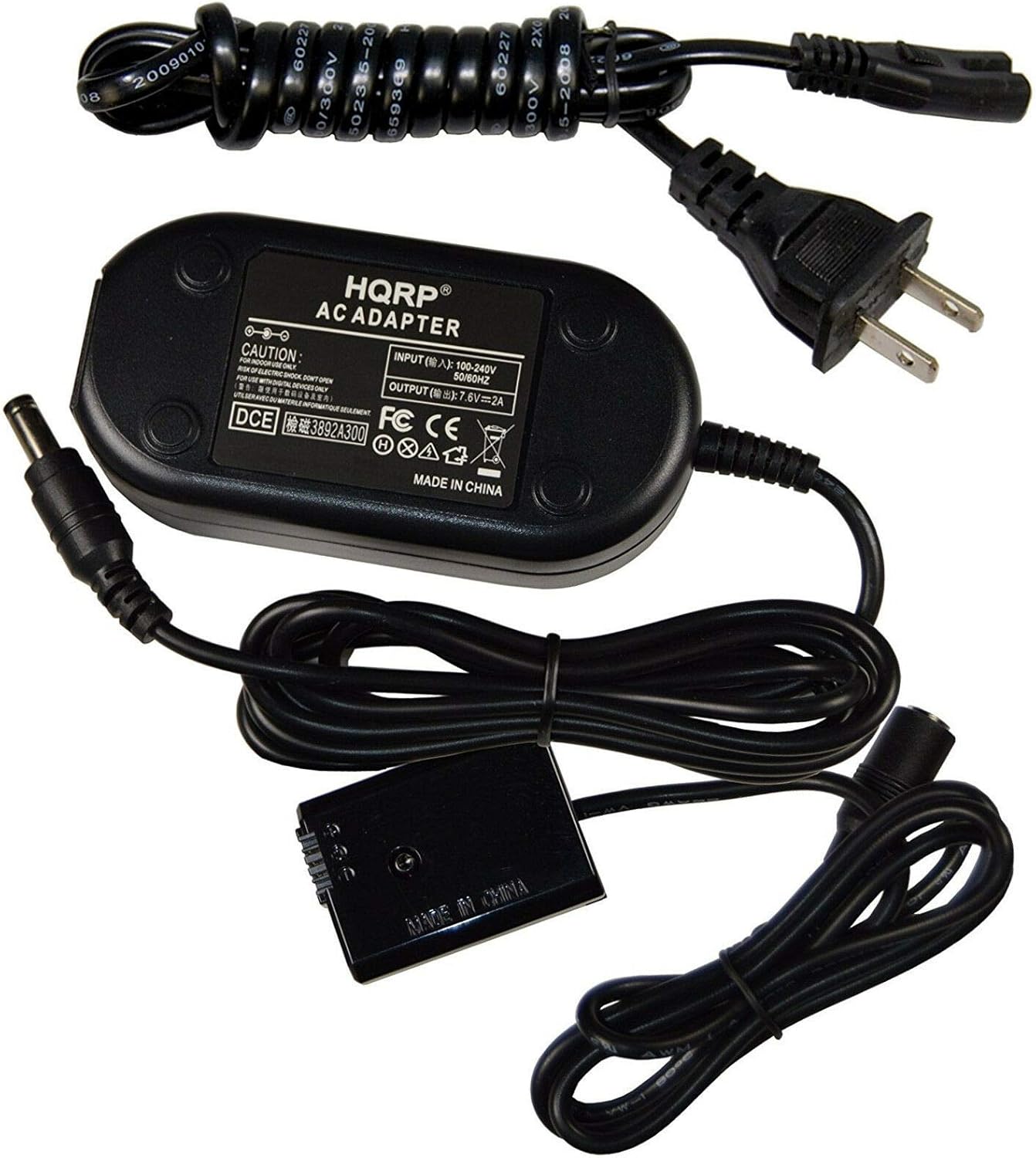 2009010 08 60221 5-20 0/300V 5023 6593 2 0227 S 2X0 300 N 5-2008 AC HQRP ADAPTER ng - CAUTION: INPUT 100-240V - - SOMONZ D OUTPUT DR 8 7.6V=2A DCE T FC CE 3892A300 H X MADE IN CHINA IN MIMA MADE