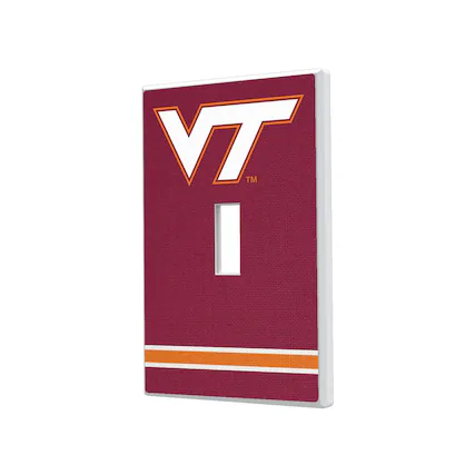 Front. Keyscaper - Virginia Tech Hokies Stripe Design Single Toggle Light Switch Plate - Multicolor.