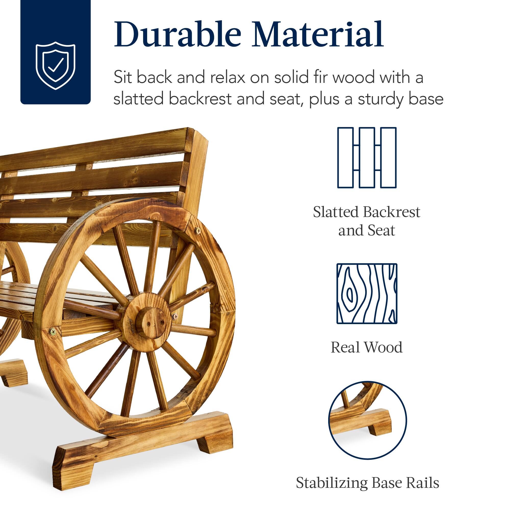 Durable Material

Sit back and relax on solid fir wood with a slatted backrest and seat, plus a sturdy base

- Slatted Backrest and Seat
- Real Wood
- Stabilizing Base Rails