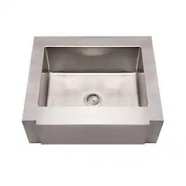 Whitehaus - Noah's Collection Brushed Stainless Steel Commercial Single Bowl Sink - Silver