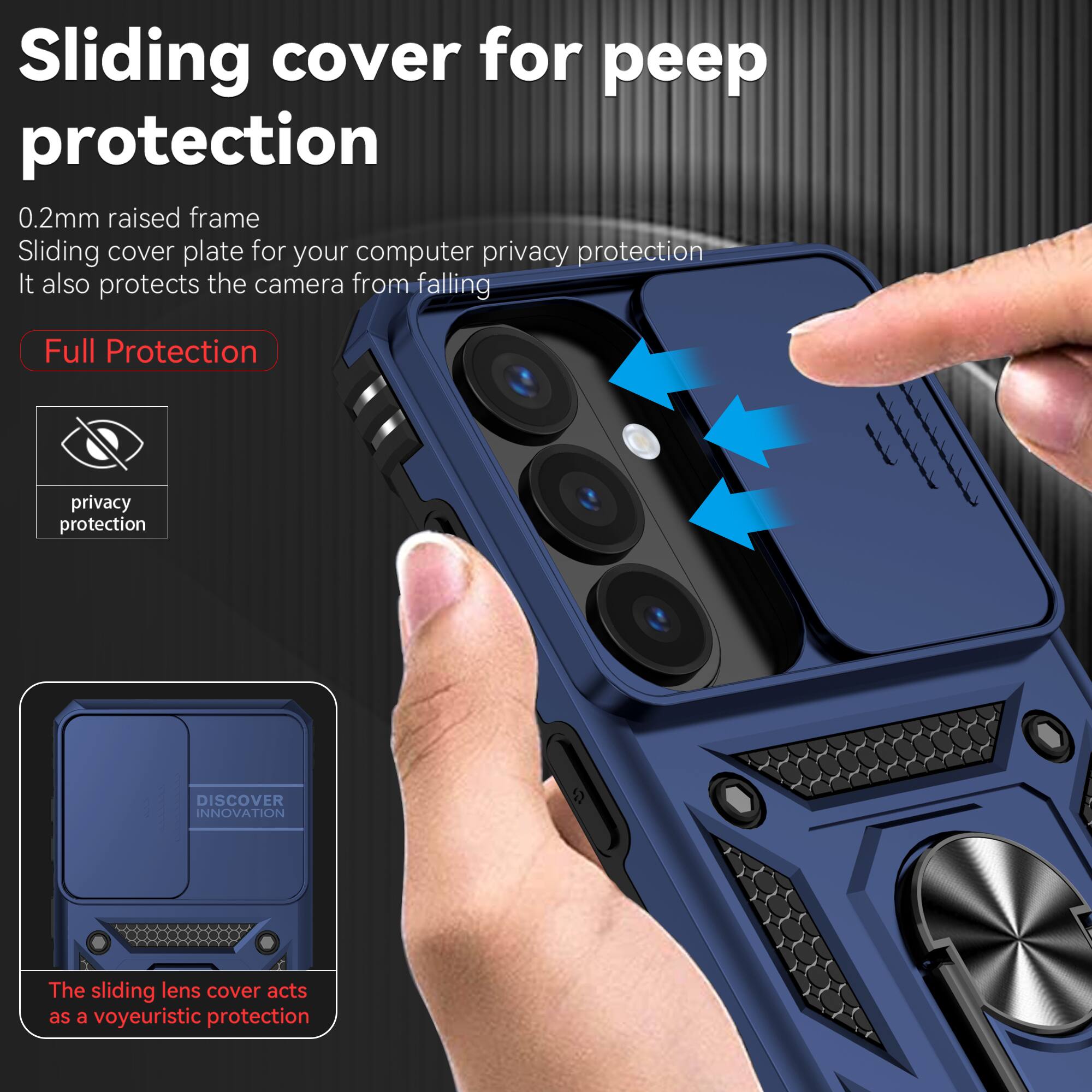 Sliding cover for peep protection

0.2mm raised frame
Sliding cover plate for your computer privacy protection
It also protects the camera from falling

Full Protection

privacy protection

DISCOVER INNOVATION

The sliding lens cover acts as a voyeuristic protection