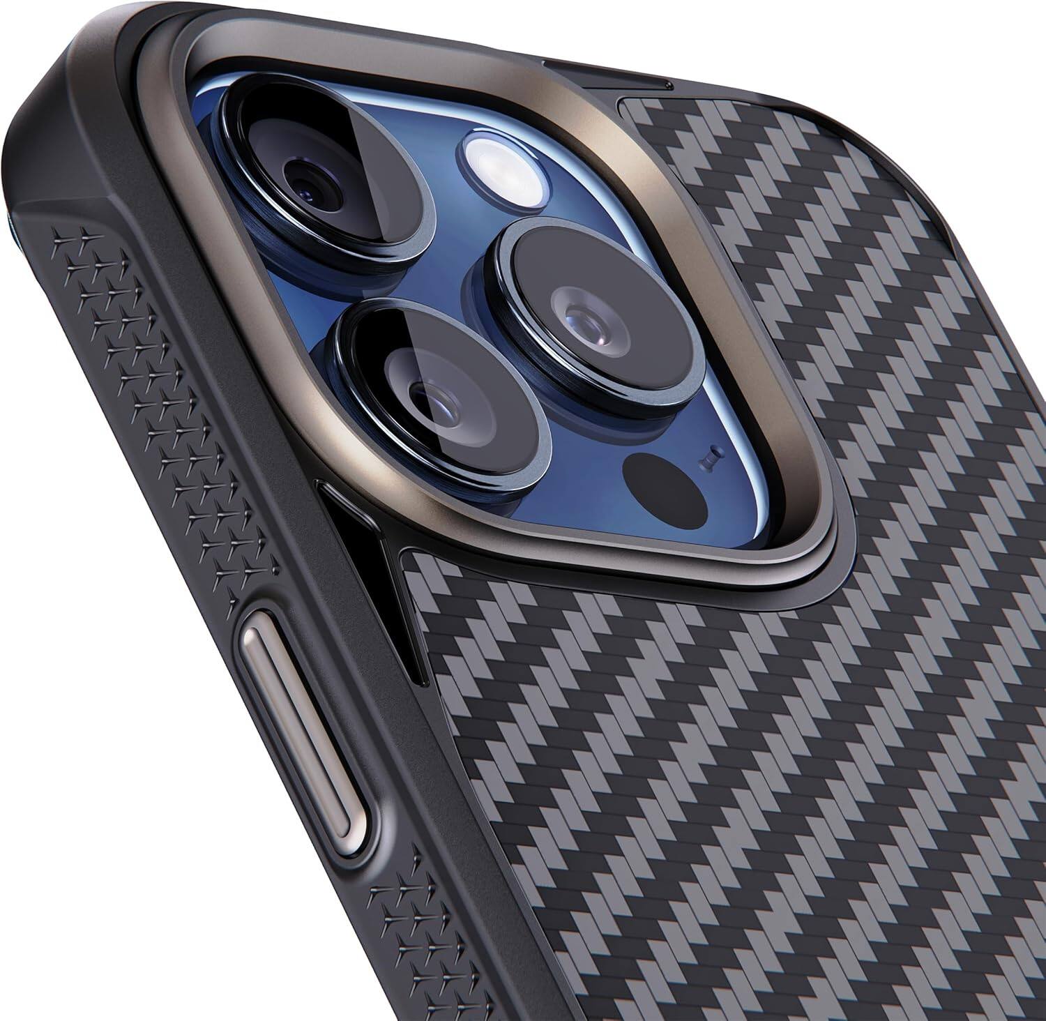 Left. Rebel - Rebel - Rebel Series GEN5 Case For Apple iPhone 15 Pro - Black/Aramid Fiber - Black.
