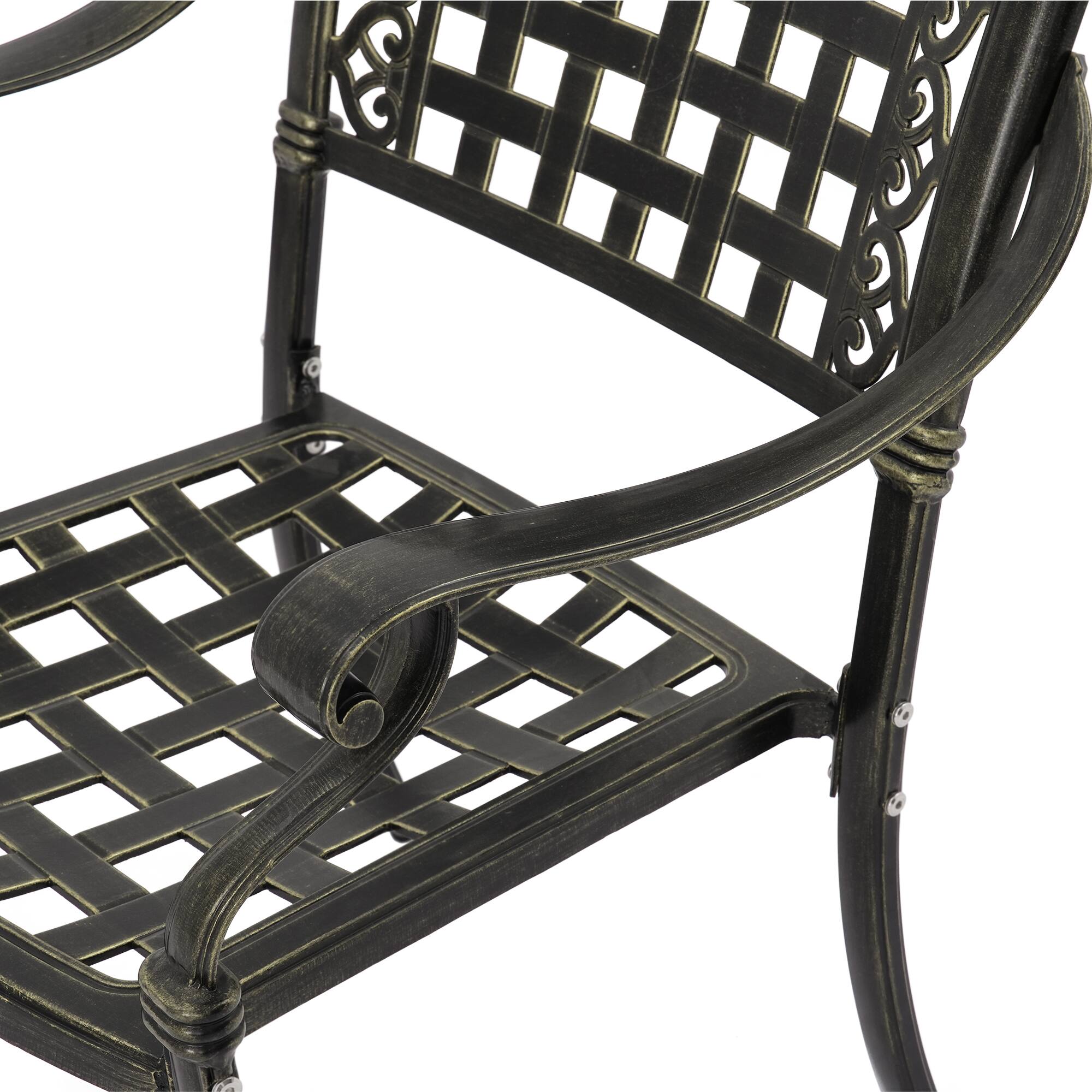 Alt View 2. Mondawe - 2 Piece Cast Aluminum Dining Chair - Bronze.