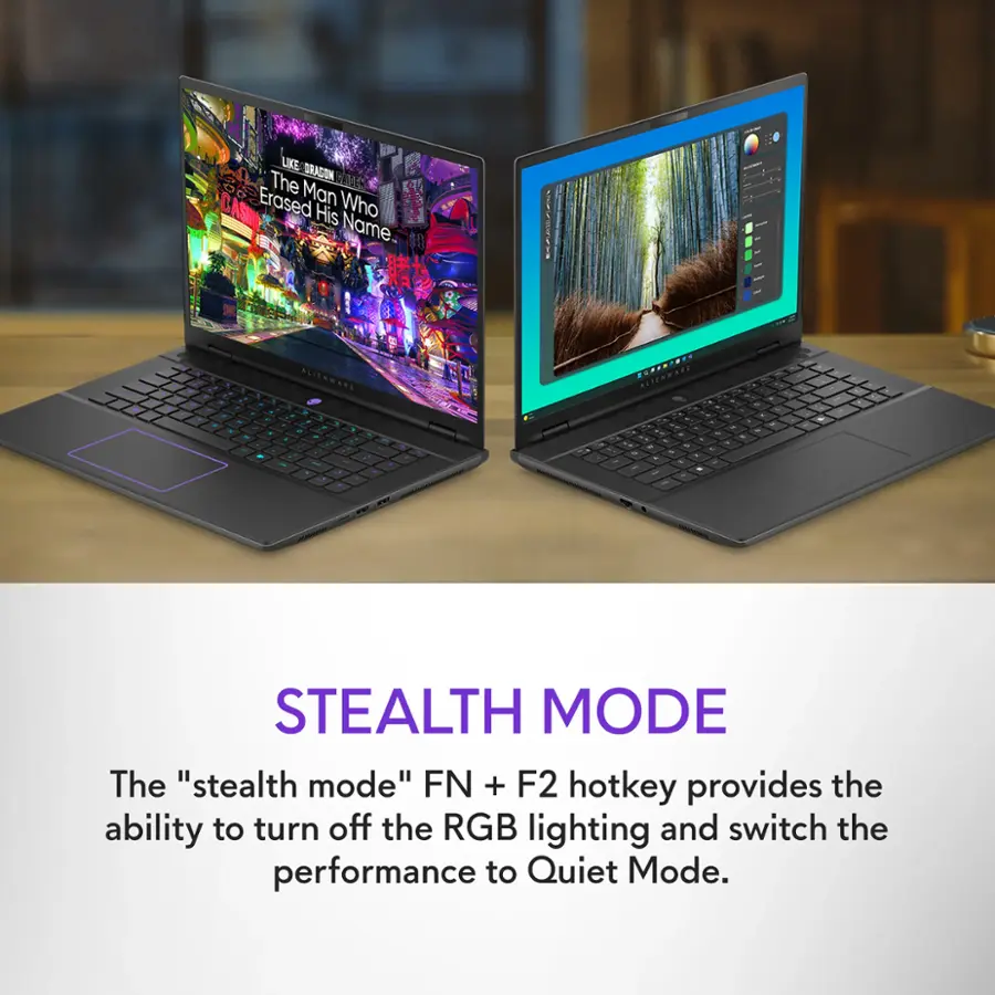 LG UltraGear The Man Erased His Name LiquidSALE - - - - - - - -. - - - - - STEALTH MODE The "stealth mode" FN + F2 hotkey provides the ability to turn off the RGB lighting and switch the performance to Quiet Mode.