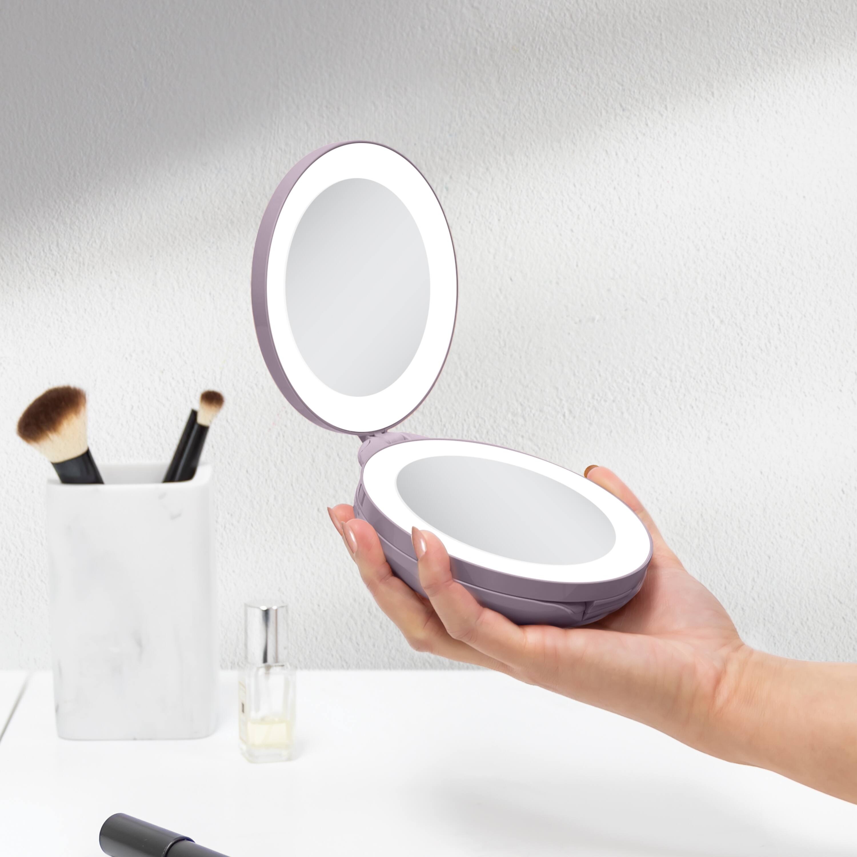 Alt View 2. Zadro - Compact Lighted Travel Mirror with 10X/1X Magnifications and LED Illumination - Cinnamon.