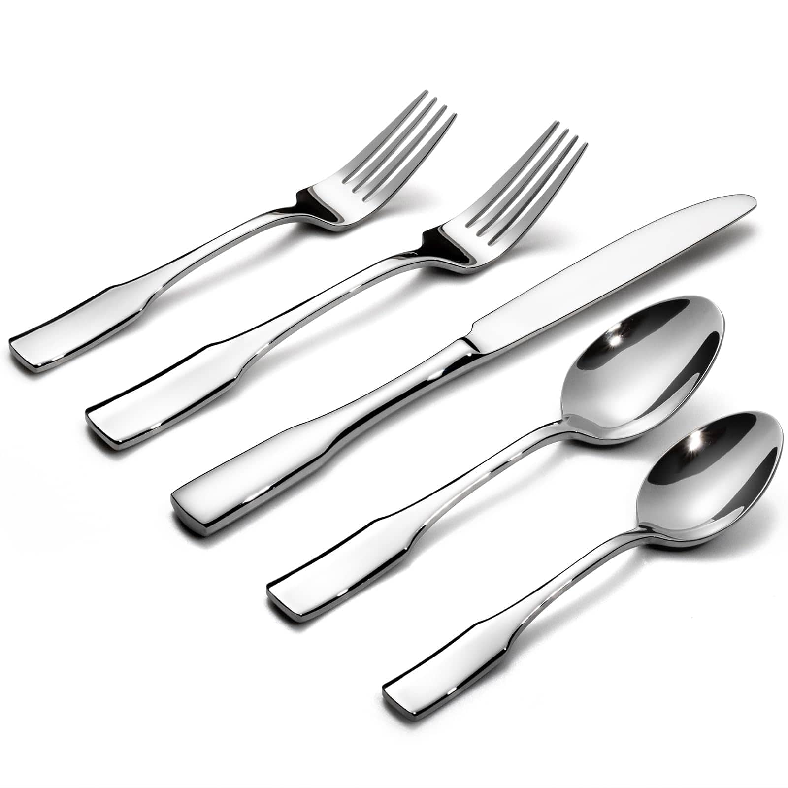 Dazzed Corner - 40-Piece Silverware Set,Service for 8,Stainless Steel Flatware Set,Dishwasher Safe - Silver