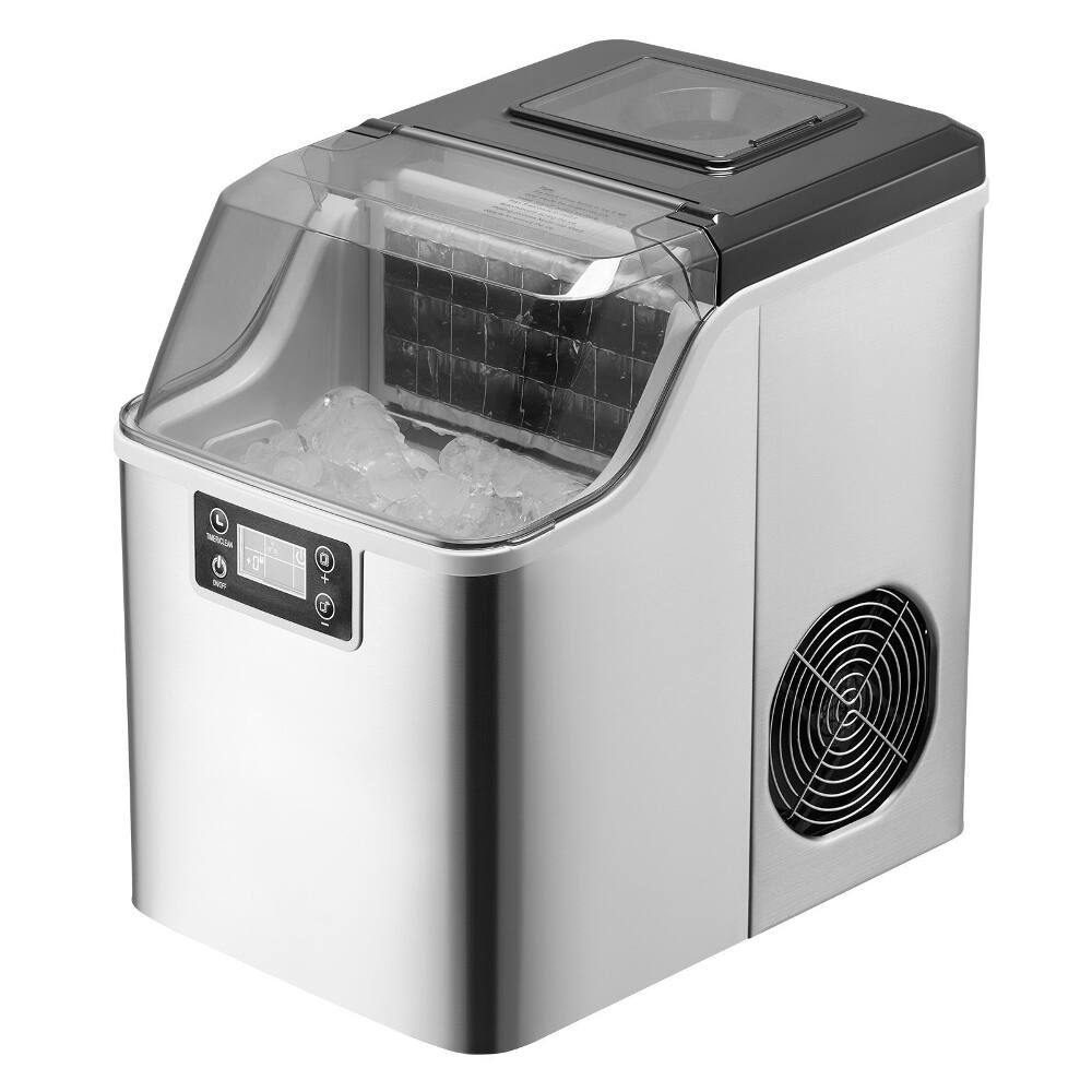 Alt View 6. Loheer - Loheer Countertop Ice Maker Portable Ice Machine 45lbs 24Hrs Self-Cleaning - Silver.