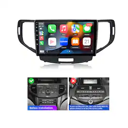 Junsun - For Honda Accord 8 Spirior 2008-2013 9" 8 Core 4+64GB Android 15 carplay Car Stereo Radio GPS Navi RDS WIFI SWC FM BT - Black