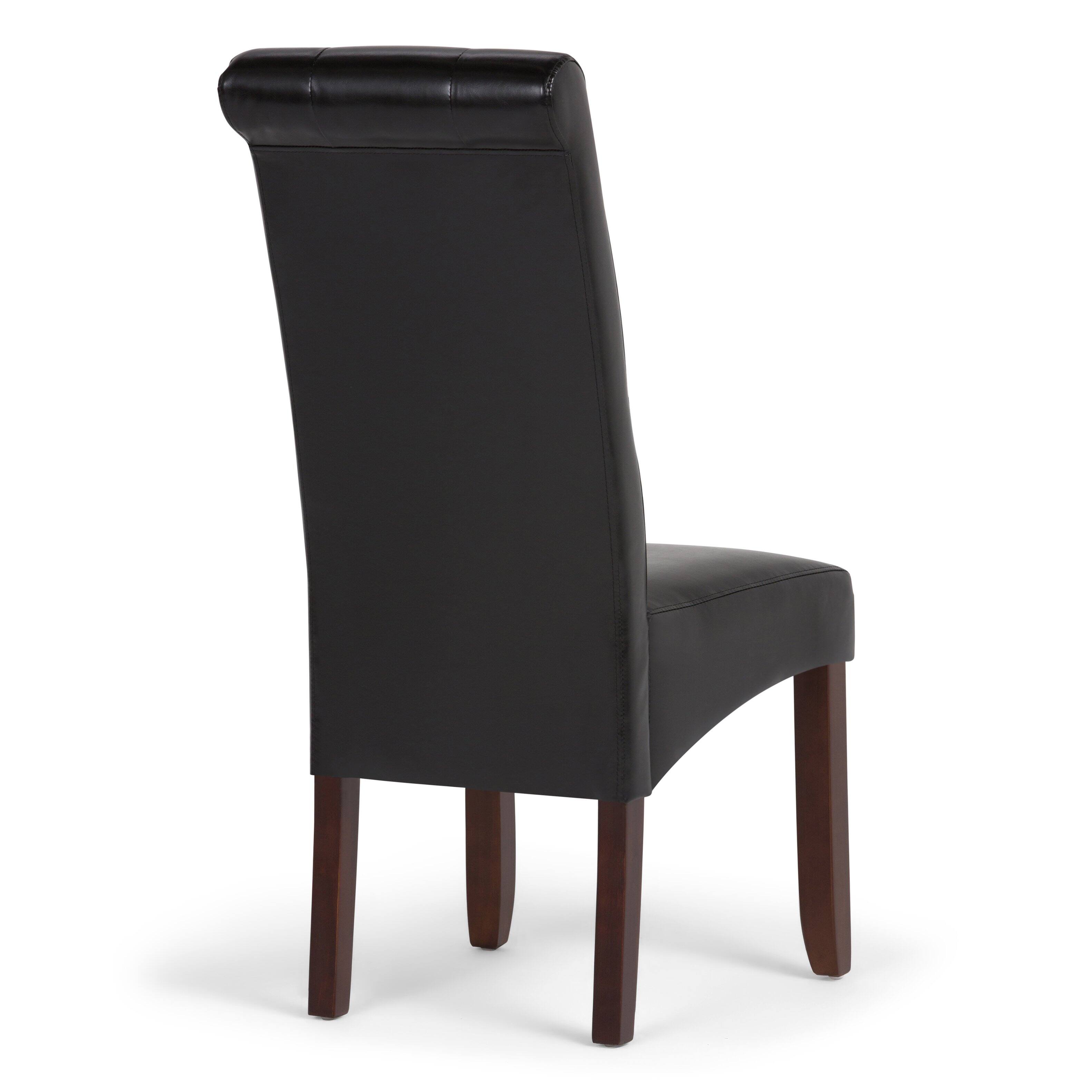 Alt View 4. Simpli Home - Cosmopolitan Parson Chair (Set of 2) in Midnight Black - Midnight Black.