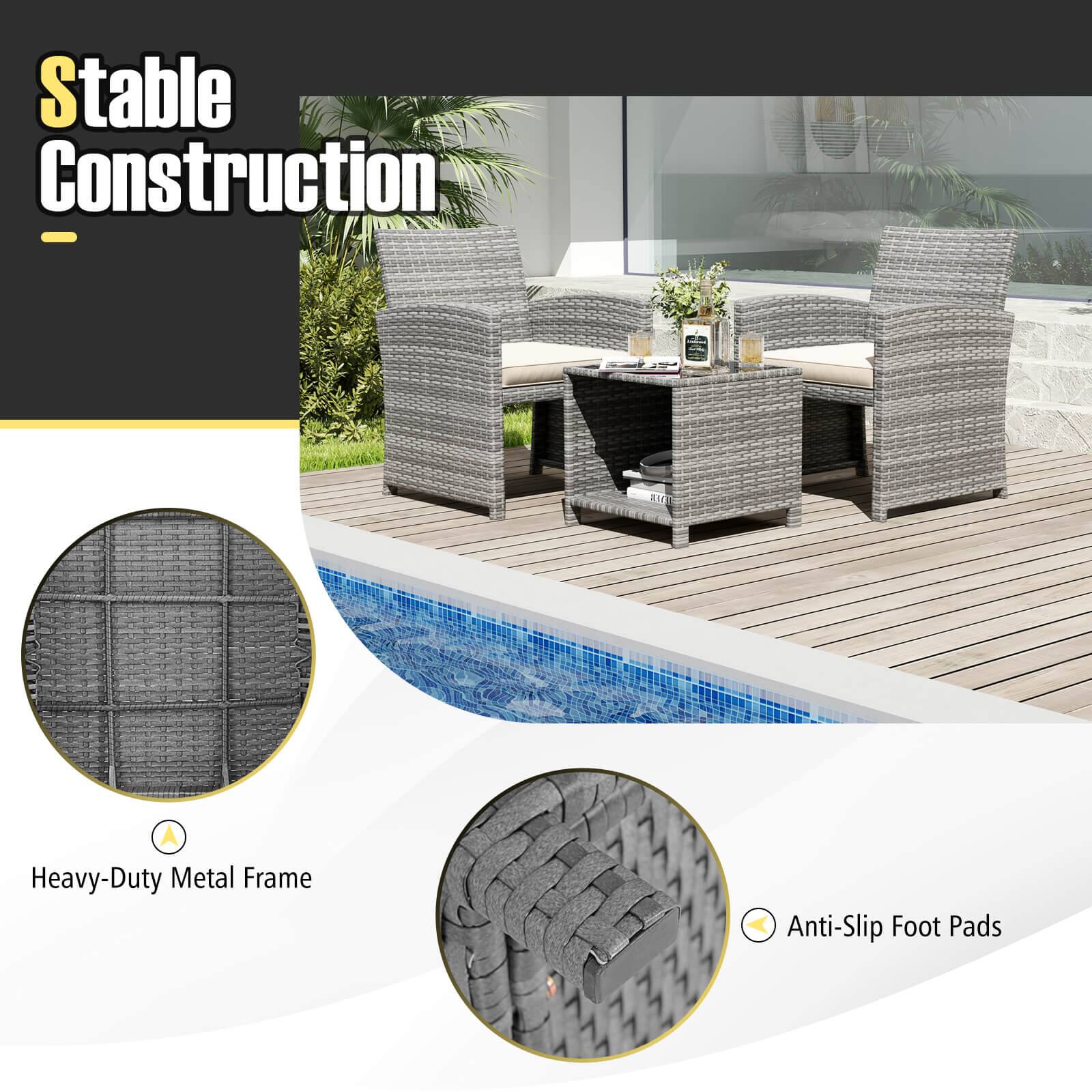 Stable Construction
Heavy-Duty Metal Frame
Anti-Slip Foot Pads
