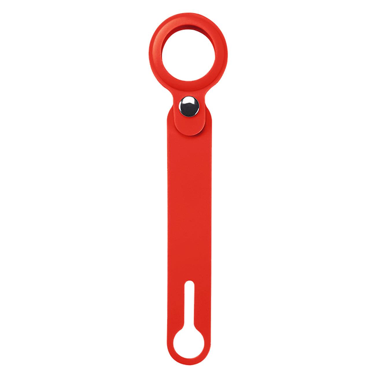 Front. Reiko - Silicone Case For Apple Airtag In Red - Red.