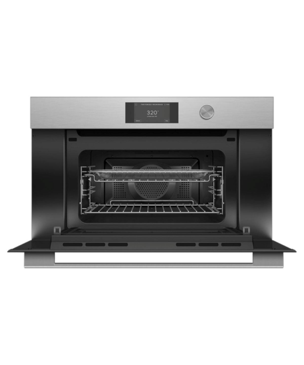 Alt View 11. Fisher & Paykel - 30" 1.7 Cu. Ft. Single Convection Speed Oven,  5" Touchscreen w/Dial - Compact - Contemporary Brushed Silver - Brushed silver.