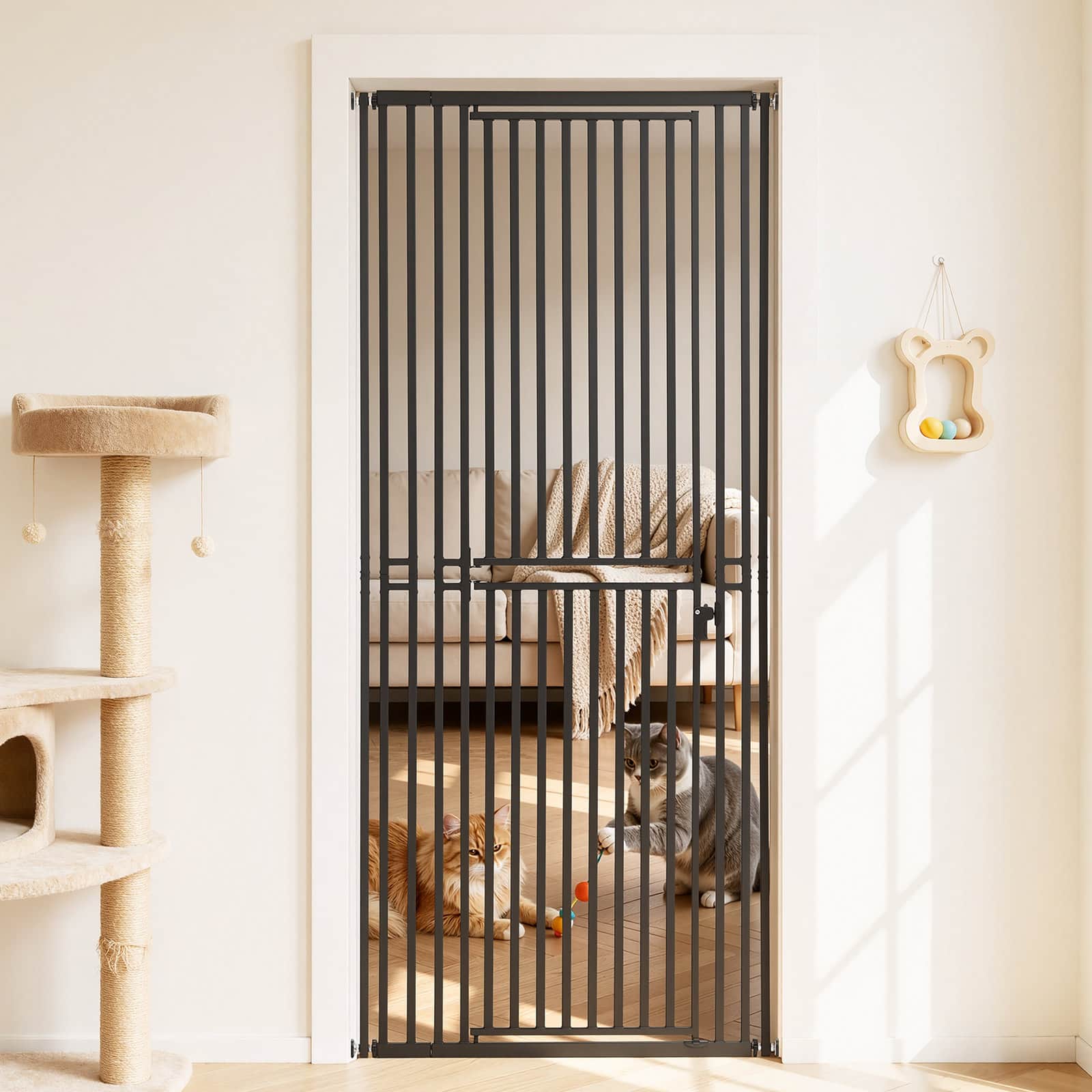 VEVOR - Extra Tall Pet Gate for Cats,28-34 in Adjustable Width,78.7 in High Dog Gate, with Pressure Mount Kit and Wall Mount Kit - Black price history on PriceWatchPro