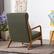 Alt View 11. Bestier - Mid-Century Upholstered Accent Chair with Wooden Frame and High Back, Pillow, and Waist Cushion - Green.