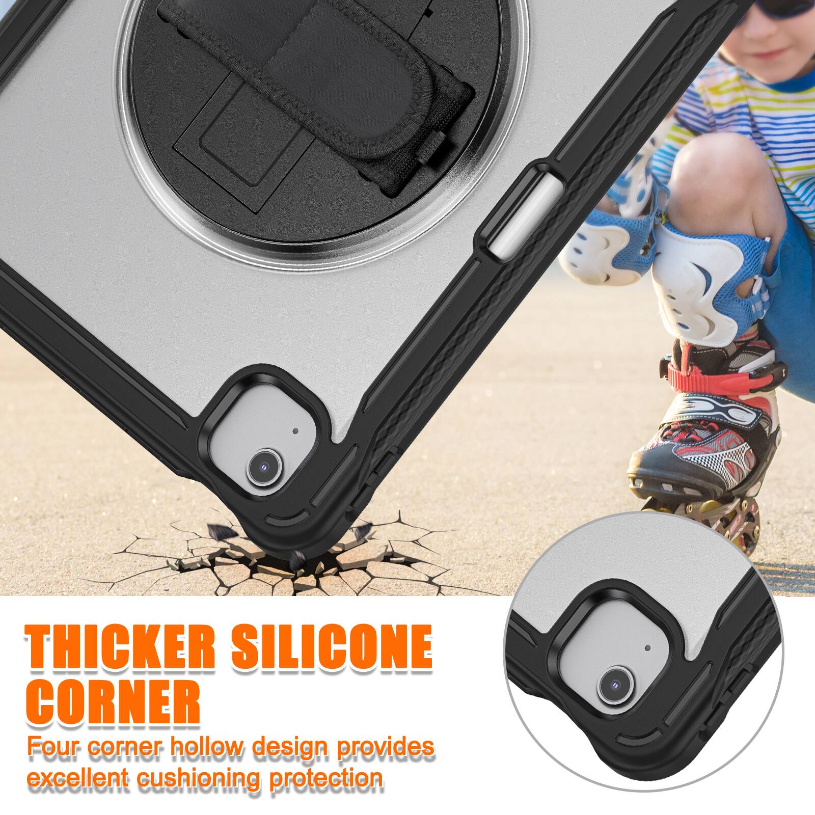 THICKER SILICONE CORNER

Four corner hollow design provides excellent cushioning protection