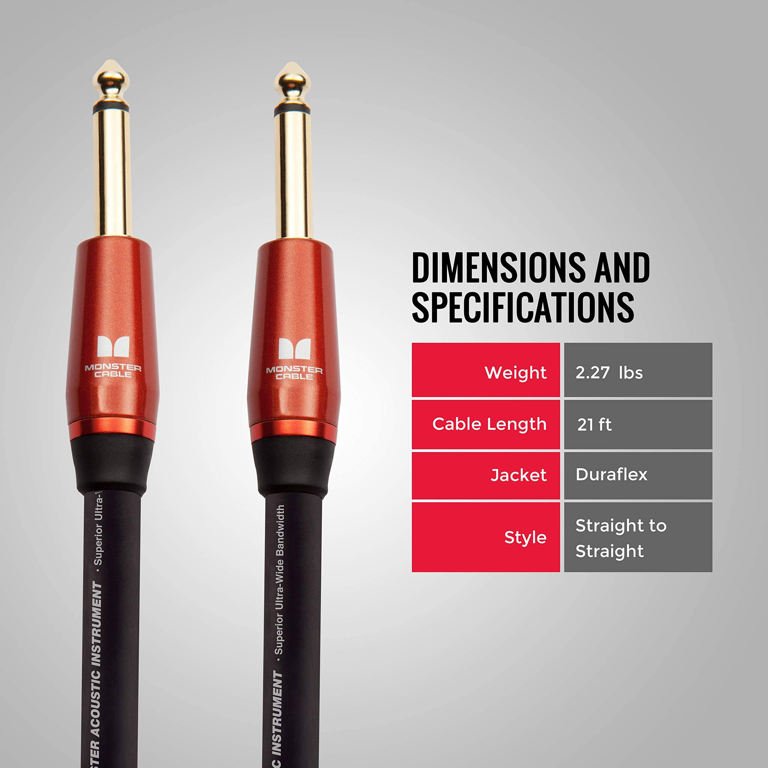 DIMENSIONS AND SPECIFICATIONS

- Weight: 2.27 lbs
- Cable Length: 21 ft
- Jacket: Duraflex
- Style: Straight to Straight

Ultra-Superior INSTRUMENT ACOUSTIC TER
Superior Ultra-Wide Bandwidth