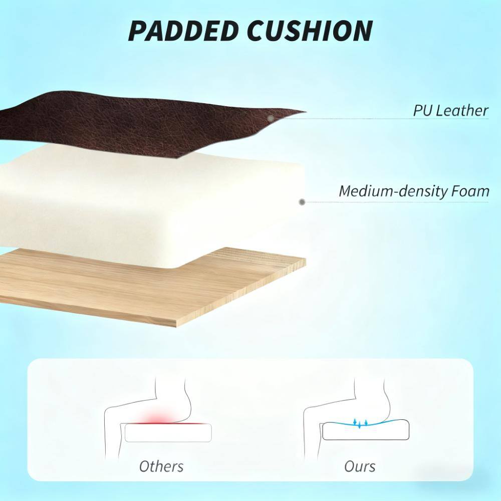 Alt View 2. TinyHomie - Brown Premium Leather Ergonomic High Back Executive Office Chair Swivel Wheels - Brown.