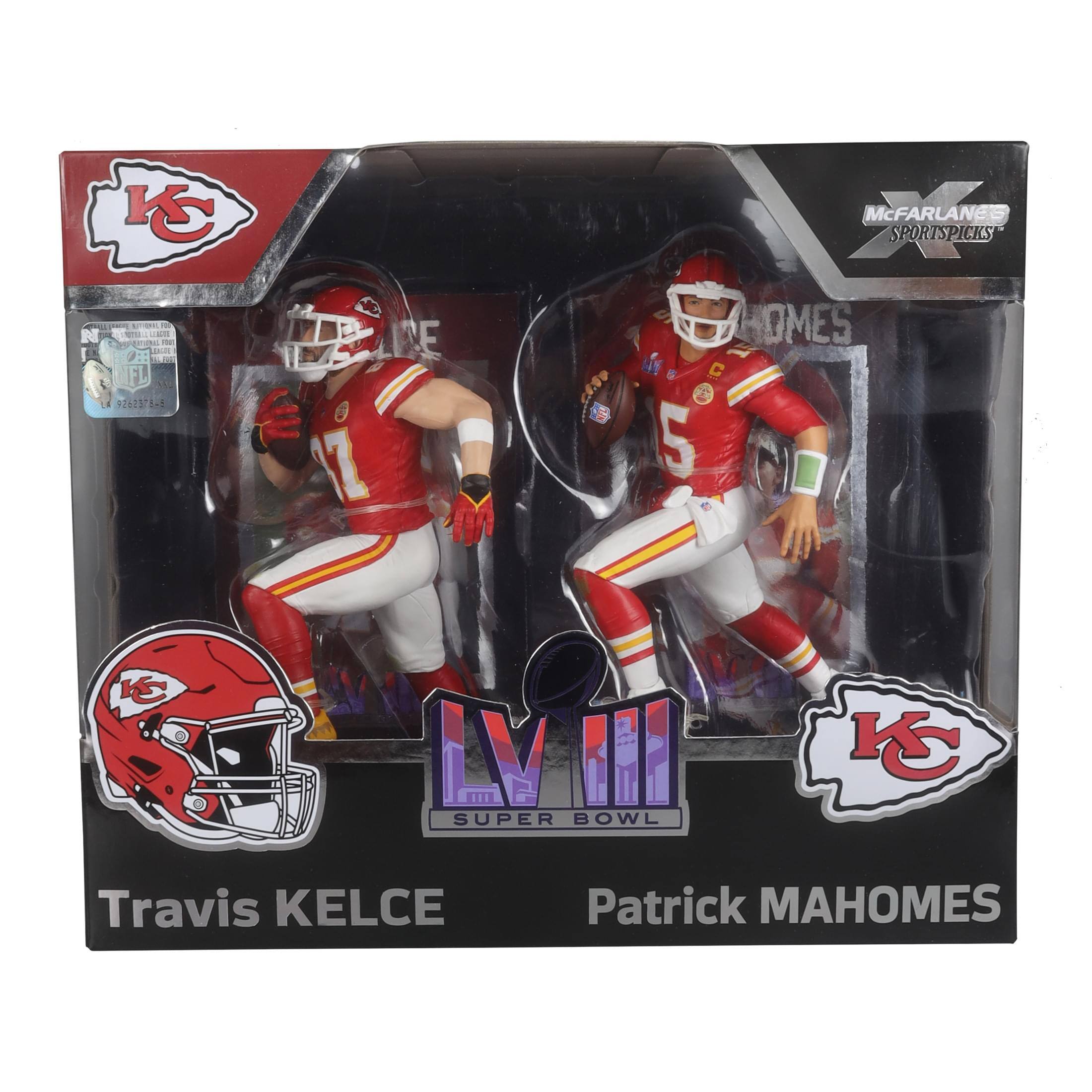 KS C T M i us FL 92238 E 1 5 MCFARLANE'S SPORTSPICKS OMES K LV M 1S SUPER BOWL Travis KELCE Patrick MAHOMES