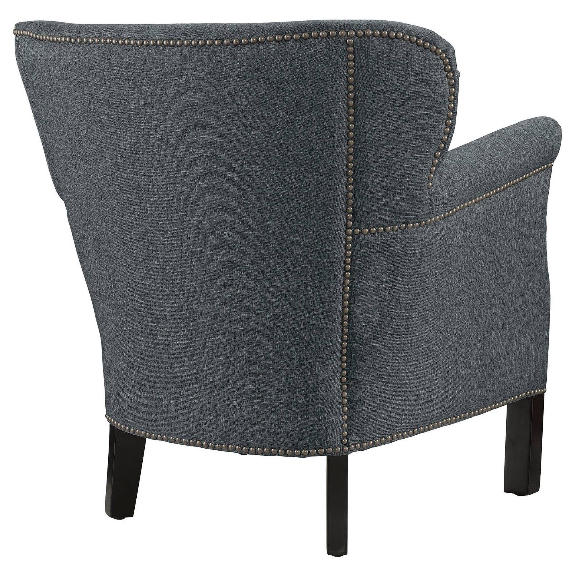 Back. Modway - Key Upholstered Fabric Armchair by Modway - Gray.