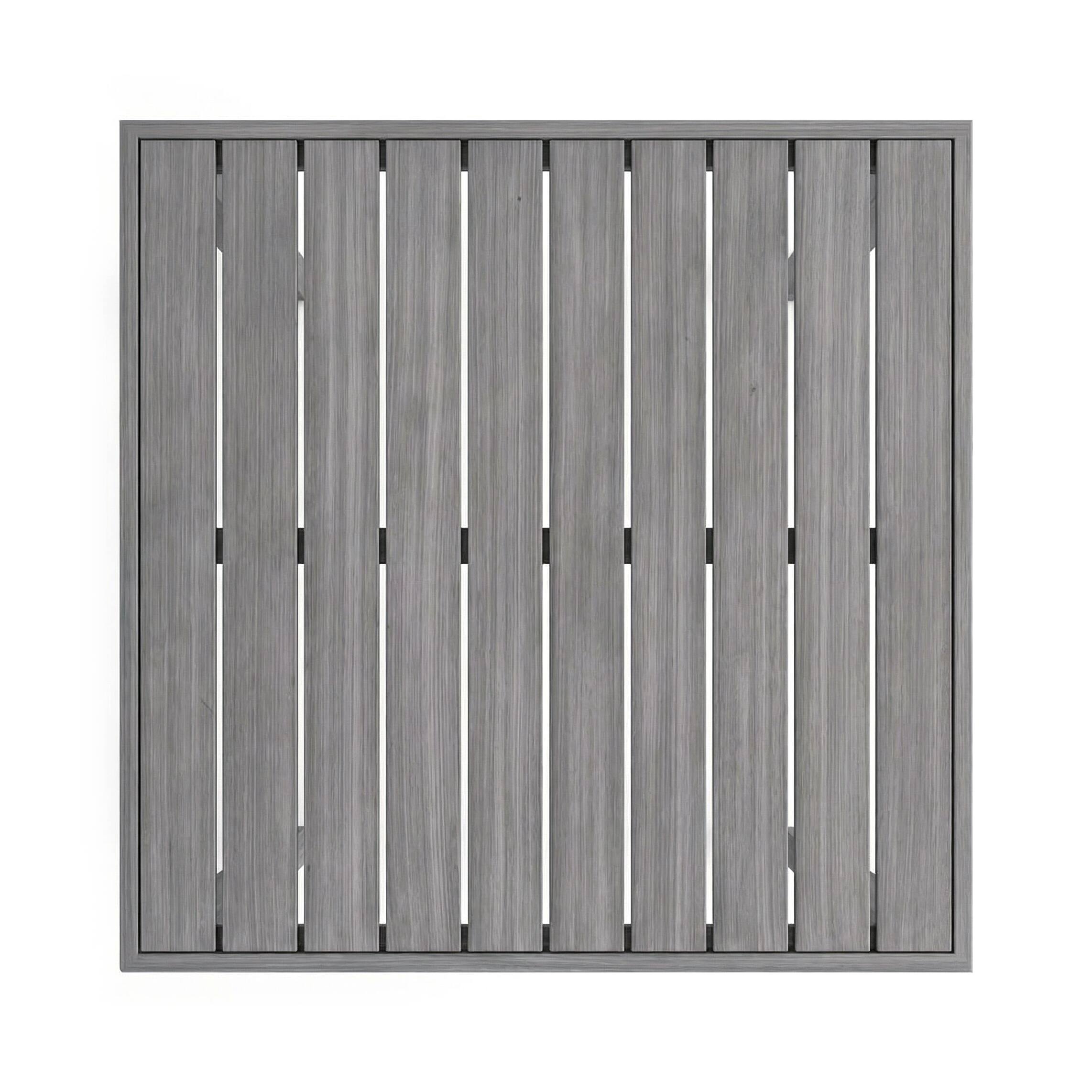 Alt View 7. Martha Stewart - Bedford 3 Piece Aluminum Patio Set, 2 Bar Stools with Cushions, 35.5" Square Patio Table - Gray.