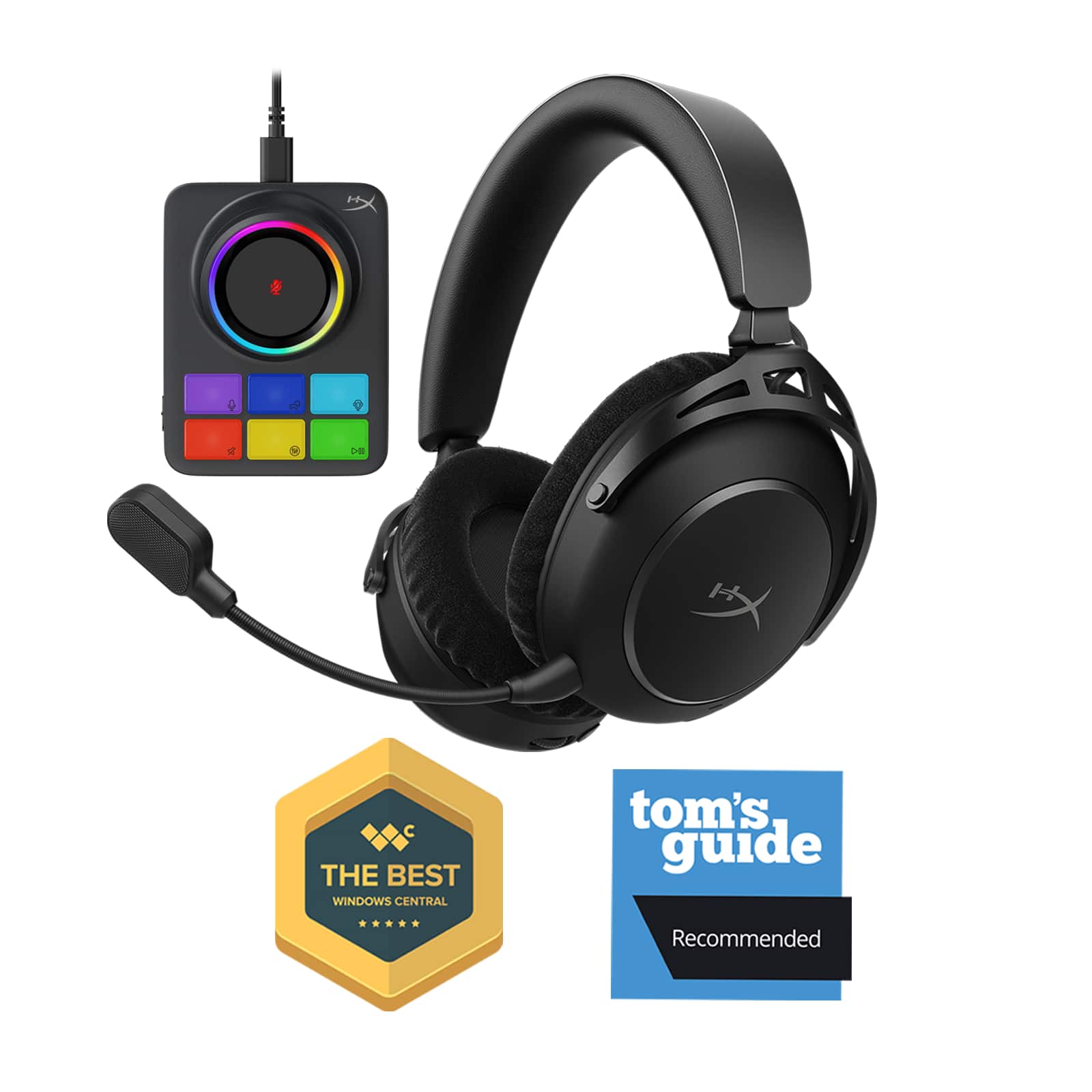 HyperX - Cloud Alpha 2 Wireless Gaming Headset for PC, PS5, PS4, Nintendo Switch, Mac, Mobile, and Bluetooth - Black - Front_Zoom