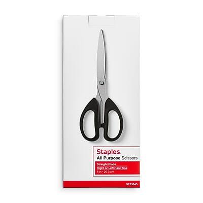 Staples  
All Purpose Scissors  
Straight Blade  
Right or Left Hand Use  
8 in (20.3 cm)  
ST55045