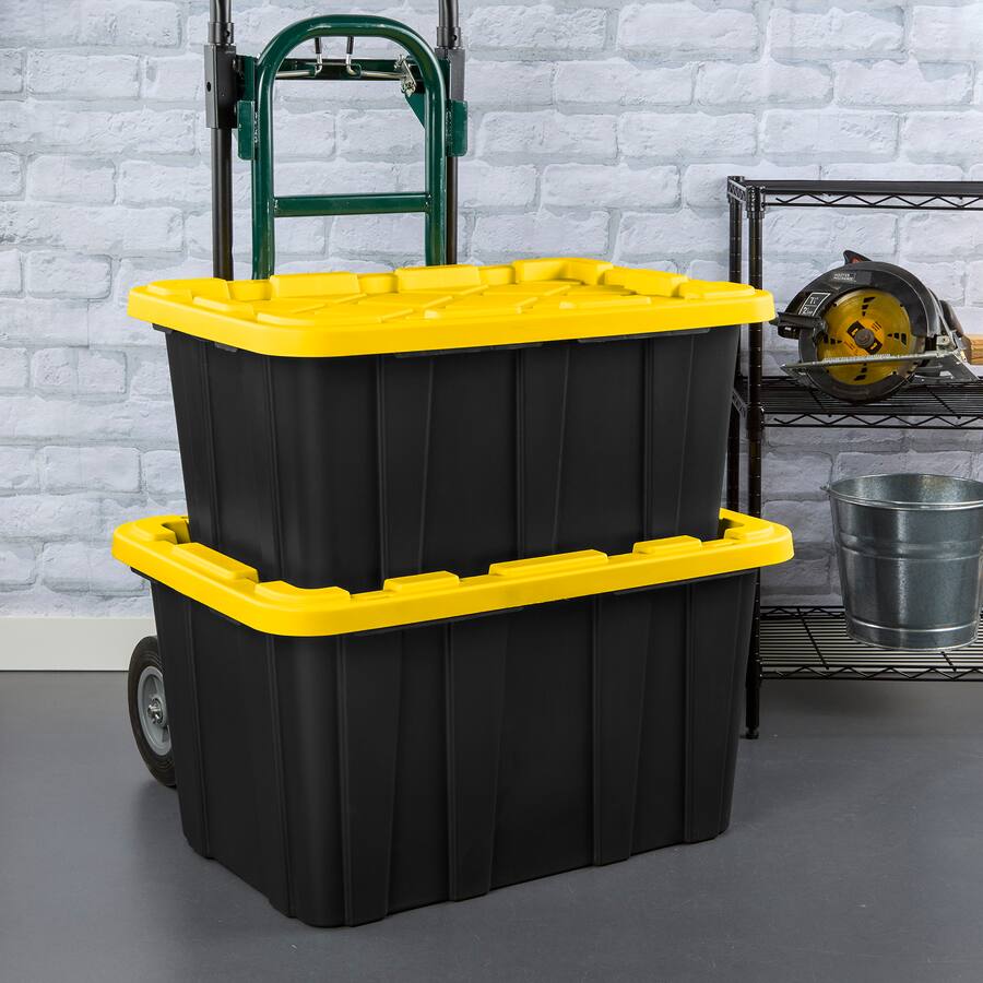 Sterilite 27 Gallon Industrial Stackable Storage Tote Lidded Containers ...