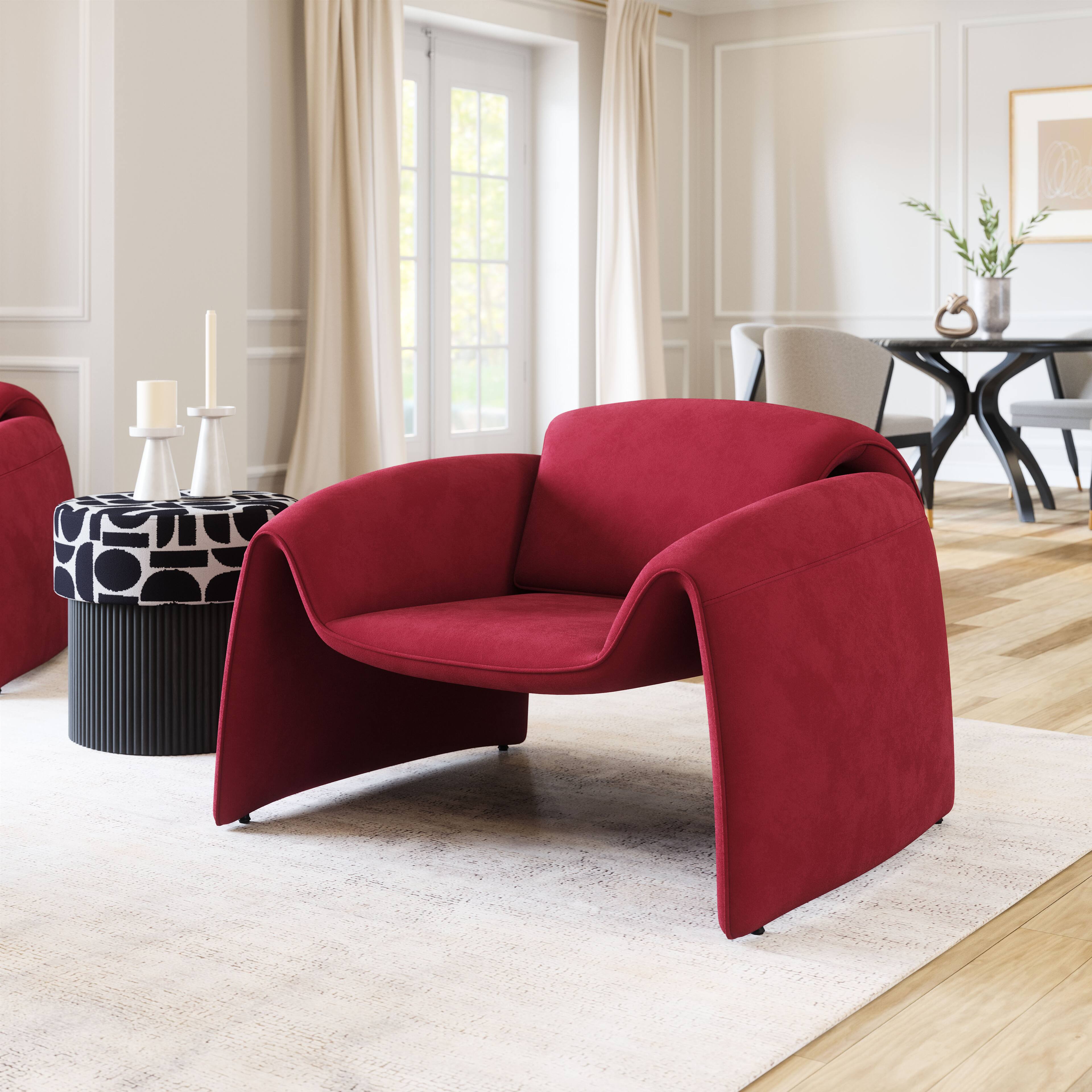 Angle. Hivvago - Horten Accent Chair Red - Red.