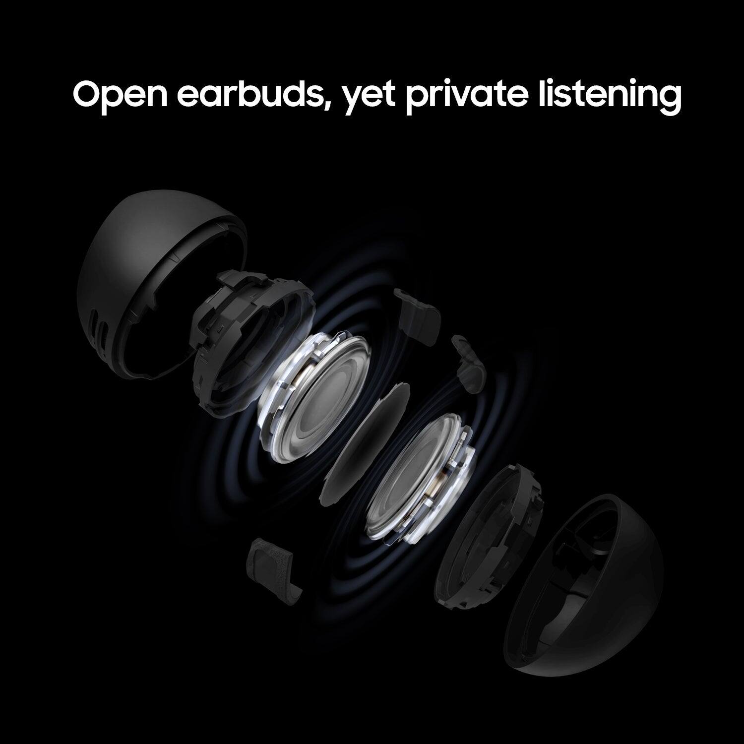 Open earbuds, yet private listening