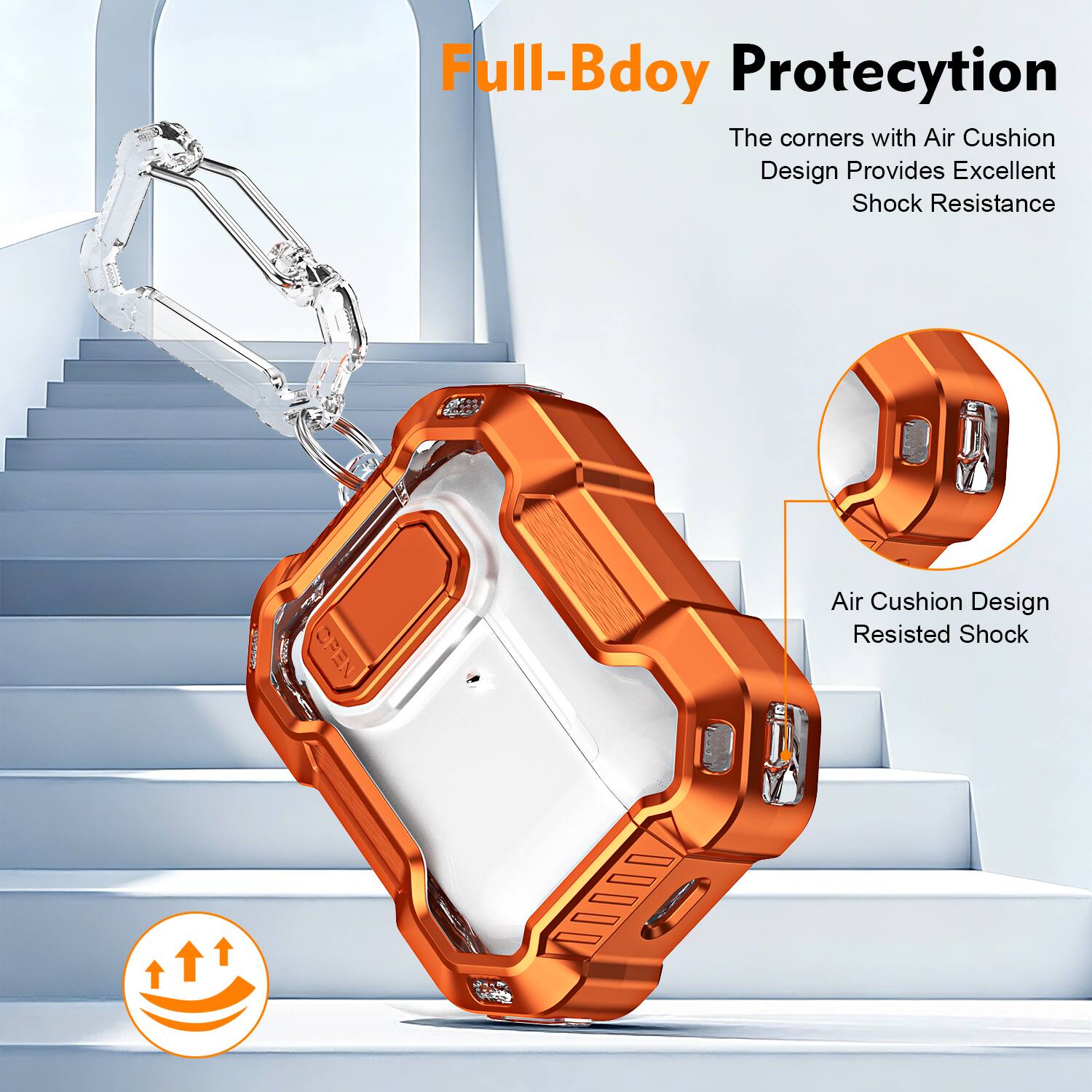 Full-Body Protection

The corners with Air Cushion Design Provides Excellent Shock Resistance

Air Cushion Design Resisted Shock