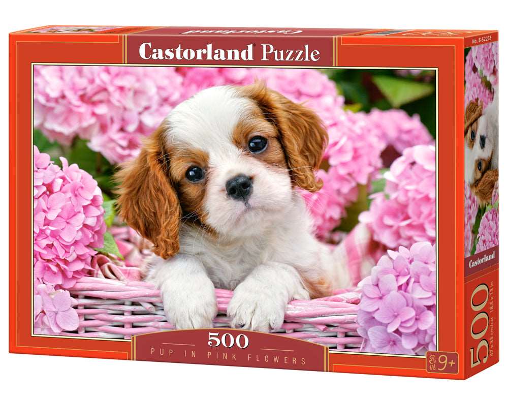 Castorland Puzzle, No. B-52233, 500 PUP IN PINK FLOWERS, Castorland, 153cm, 500 EmicA, 9+